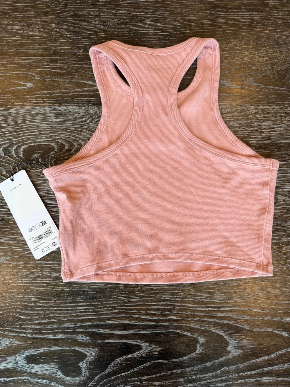 NWT ALO Yoga Aspire Tank Womens M Crop Vintage Pink Stretchy Racerback